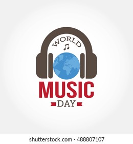 World music day design template. Suitable for greeting card, poster and banner. Vector illustration