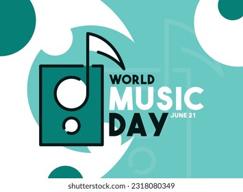 Vector de diseño del Día Mundial de la Música. 21 de junio. vector de diseño abstracto. Cartel, pancarta, tarjeta, fondo. Eps 10.