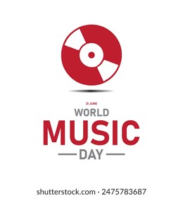 World Music Day, World Music Day held on 21 june every year, typography, illustration. eps file.