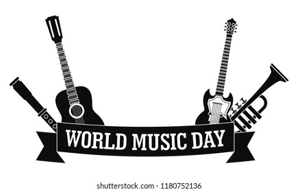 World music day icon. Simple illustration of world music day vector icon for web design isolated on white background