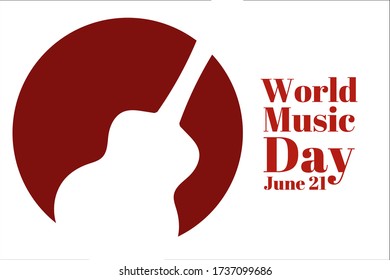 World Music Day. June 21. Holiday concept. Template for background, banner, card, poster with text inscription. Vector EPS10 illustration