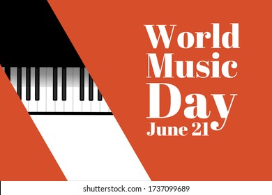 World Music Day. June 21. Holiday concept. Template for background, banner, card, poster with text inscription. Vector EPS10 illustration