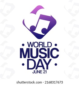 World Music Day. June 21. Vector illustration. Holiday poster