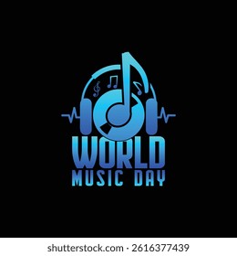 world music day logo design template