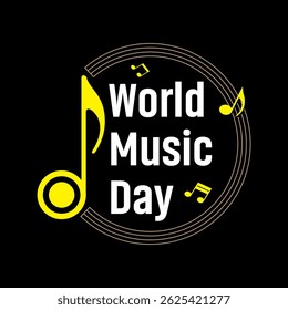 Logo do Dia Mundial da Música, vetor, ilustração.
