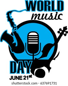 World Music Day Logo Vector Template