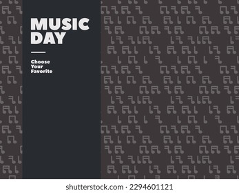world music day media album song vector pattern seamless event band backdrop modern party festival