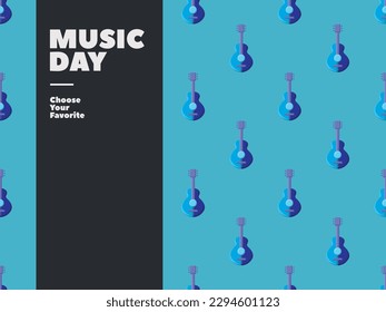 world music day media album song vector pattern seamless event band backdrop modern party festival