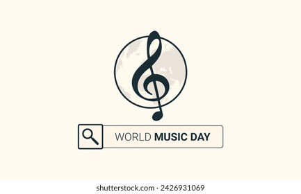 World Music Day with musical instruments vector. Different musical instruments silhouette vector. Music Day Poster, June 21st.