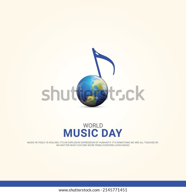 World Music Day with\
musical instruments illustration. Different musical instruments\
silhouette icon. 