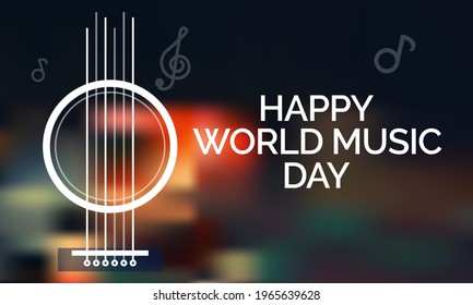 World Music day is observed every year in June. it is the art of arranging sounds in time to produce a composition through the elements of melody, harmony, rhythm, and timbre. Vector illustration.