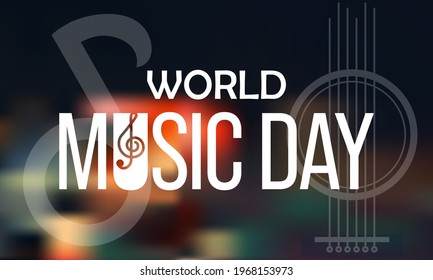 World Music Day Is Observed Every Year In June. It Is The Art Of Arranging Sounds In Time To Produce A Composition Through The Elements Of Melody, Harmony, Rhythm, And Timbre. Vector Illustration.