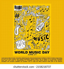 World Music Day, Poster and banner, june 21