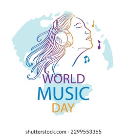 World music day, poster concept. 21 June.
