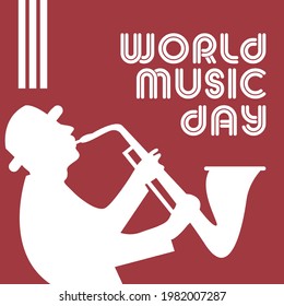 World Music Day, Silhouette Of Person Blowing Trumpets