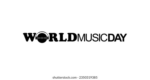 WORLD MUSIC DAY Text Illustration, for Logo Type, Website, Art Illustration, Poster, Banner or Graphic Design Element. Vector Illustration