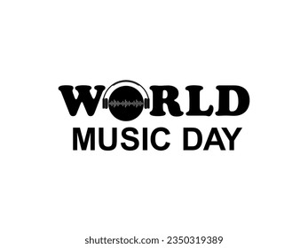 WORLD MUSIC DAY Text Illustration, for Logo Type, Website, Art Illustration, Poster, Banner or Graphic Design Element. Vector Illustration