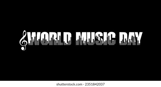 WORLD MUSIC DAY Text Illustration, for Logo Type, Website, Art Illustration, Poster, Banner or Graphic Design Element. Vector Illustration