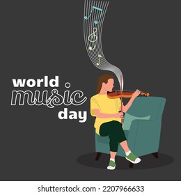 world music day vector design