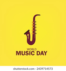 World Music Day vector graphic is great for World Music Day celebrations. flat design. flyer design. flat illustration. Simple and Elegant Design