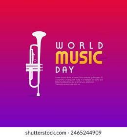 El gráfico de Vector del Día Mundial de la Música es ideal para las celebraciones del Día Mundial de la Música, diseño plano, diseño de volantes
