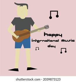 world music day vector graphics. great for banners. flat design.