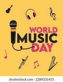 World music day vector illustration. World music day design