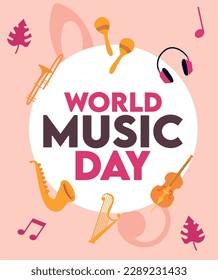 World music day vector illustration. World music day design