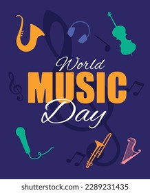 World music day vector illustration. World music day design