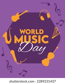 World music day vector illustration. World music day design