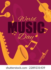 World music day vector illustration. World music day design