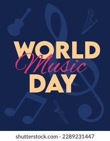 World music day vector illustration. World music day design