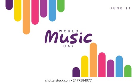 Día mundial de la música. Ilustración vectorial del volumen musical. Adecuado para Anuncios, Web, redes sociales, tarjetas de felicitación, etc