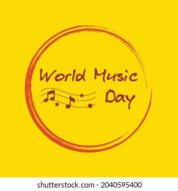 World Music Day with Yellow Base Color, International Music Day
