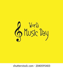 World Music Day with Yellow Base Color, International Music Day