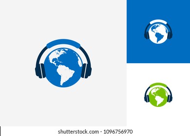 World Music Logo Template Design Vector, Emblem, Design Concept, Creative Symbol, Icon