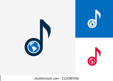World Music Logo Template Design Vector, Emblem, Design Concept, Creative Symbol, Icon