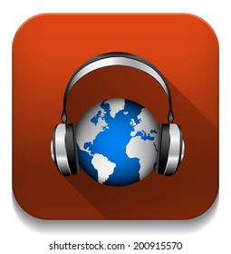 World music With long shadow over app button