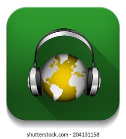 World music With long shadow over app button