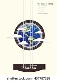 The World of Music Poster Vector Illustration