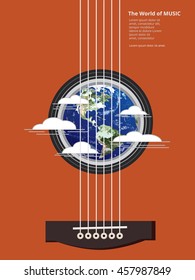 The World of Music Poster Vector Illustration