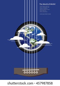 The World of Music Poster Vector Illustration