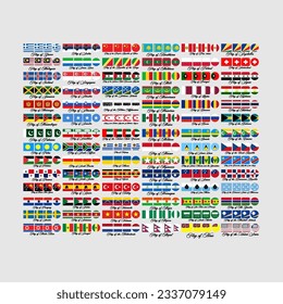 Weltweite nationale Flaggen Vektorgrafik Design editierbar und änderbar.
