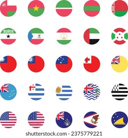 World national flags vector illustrations.