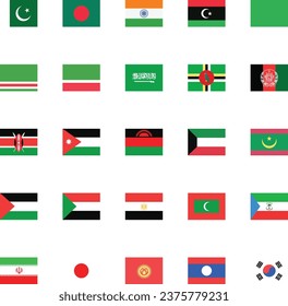 World national flags vector illustrations.