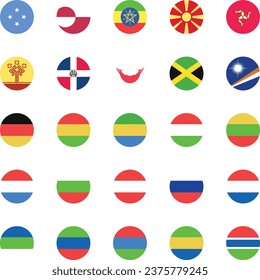 World national flags vector illustrations.