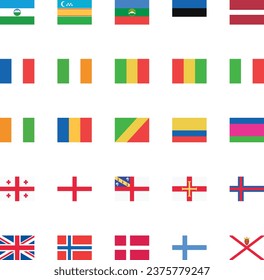 World national flags vector illustrations.