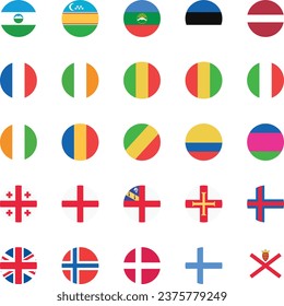 World national flags vector illustrations.