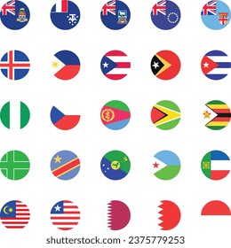 World national flags vector illustrations.