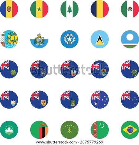 World national flags vector illustrations.